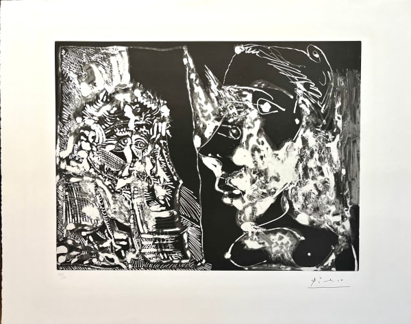 Pablo Picasso, Vieil homme et femme (sheet no. 137 from Suite 156), 1971