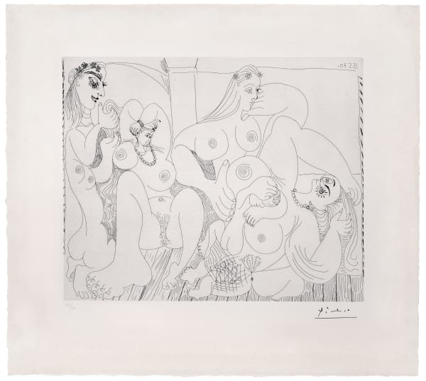 Pablo Picasso, Autour du bain turc, avec un petit intrus, 1970