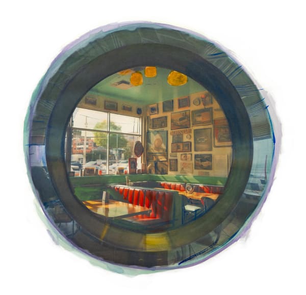 Yigal Ozeri, Corner diner portal, 2024