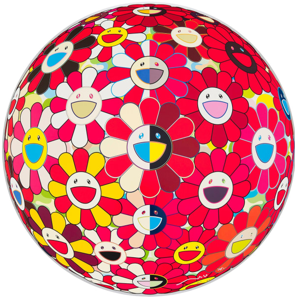 Takashi Murakami, Flower Ball red (3D) The magic Flute, 2009