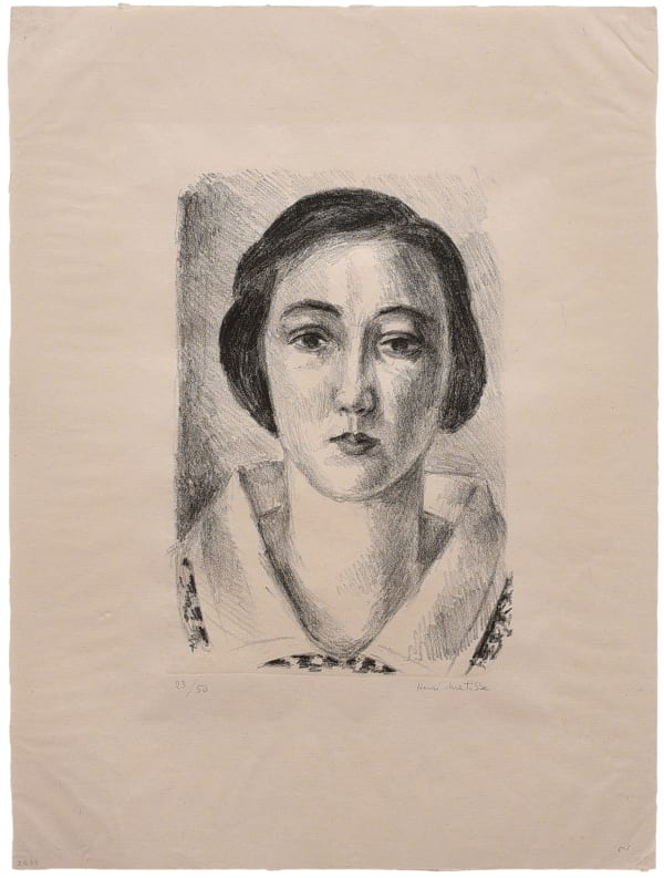 Henri Matisse, Jeune fille en robe fleurie au col d'organdi, 1923