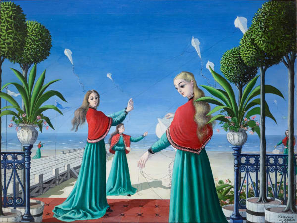 Paul Delvaux - Les Dames aux cerfs-volants, 1950