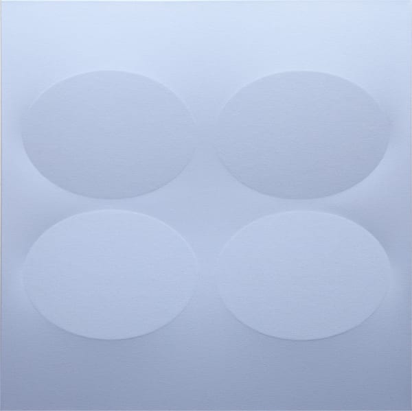 Turi Simeti, 4 ovali azzurri color cielo, 2017