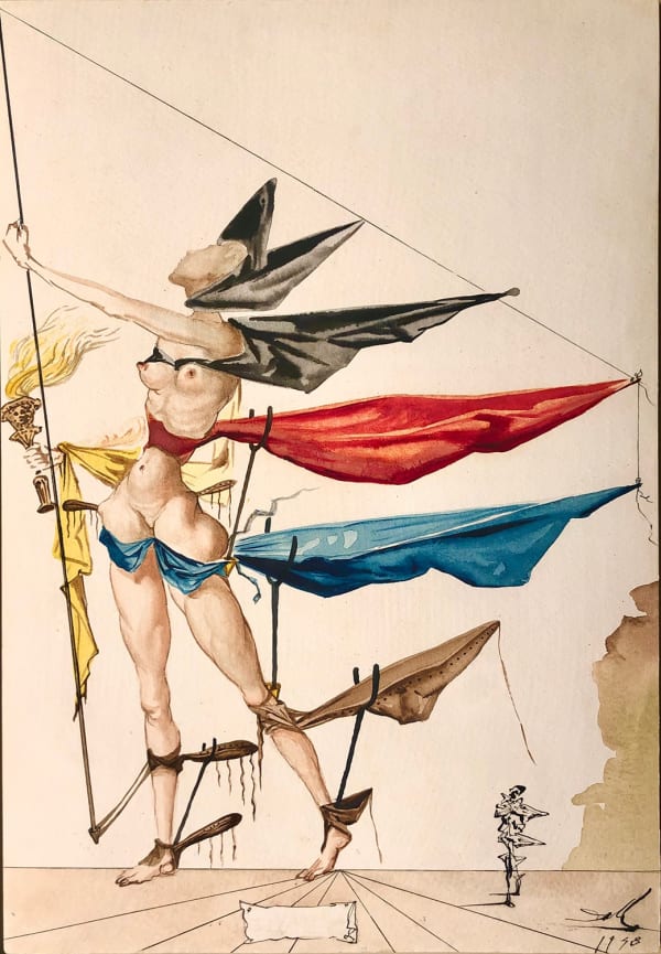 Salvador Dali, Projet de costume de Hymen pour "As you like it", 1948