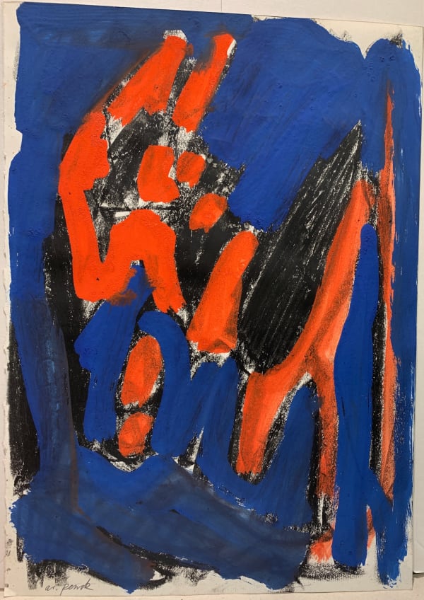 A. R. PENCK Falsches Licht, 1974 Wax crayon, gouache and emulsion paint on paper 29,3 x 32 cm 11 3/8 x 12 5/8 in