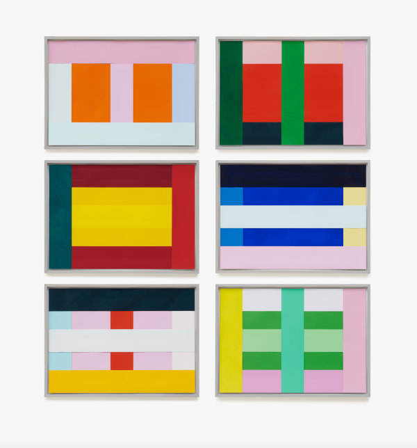 IMI KNOEBEL ATAAAA, 2003 Acrylic on plastic paper, in six parts each: 38 x 50 cm each: 15 x 19 3/4 in