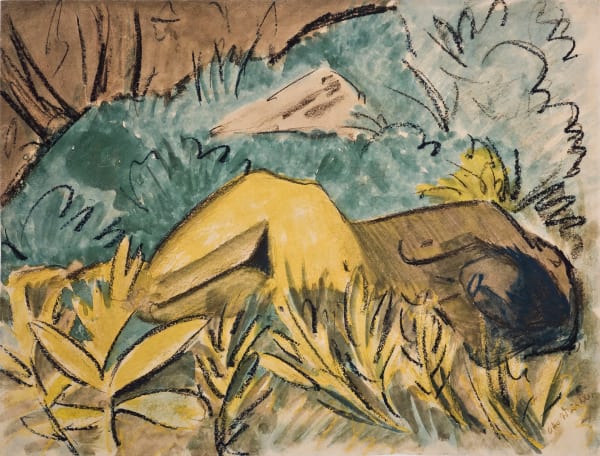 OTTO MUELLER, Liegendes Mädchen am Waldrand, ca. 1926