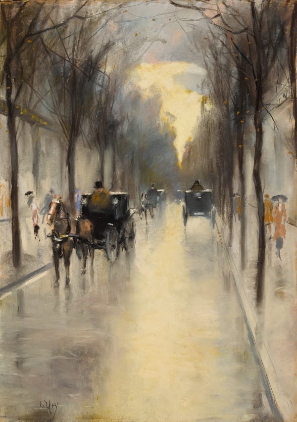 LESSER URY, Berliner Straßenszene (Allee im Tiergarten, Berlin), 1915-1925