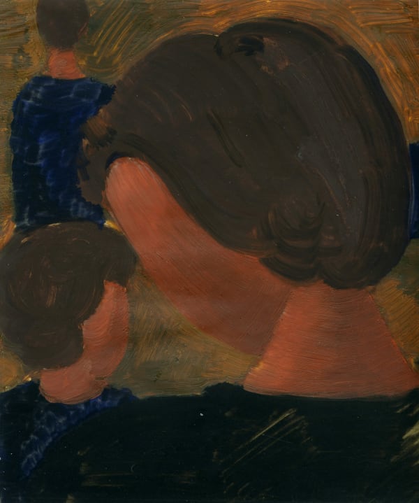 OSKAR SCHLEMMER, Großer Kopf nach links geneigt und zwei Figuren, 1942