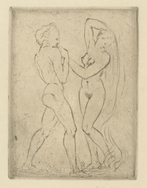 WILHELM LEHMBRUCK Tanz, 1911 Drypoint on handmade paper, mounted on Japan paper 19,3 x 15 cm 7 1/2 x 5 7/8 in