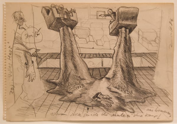 JÖRG IMMENDORFF 20 Jahre volles Haus, 1986 Pencil on paper 21,4 x 31 cm 8 1/4 x 12 1/4 in