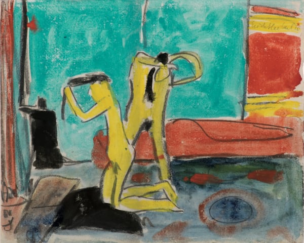 ERICH HECKEL, Zwei Akte im Dresdner Atelier, 1910