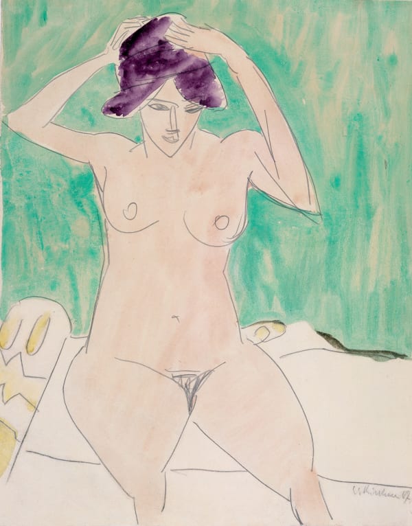 ERNST LUDWIG KIRCHNER, Frau mit Hut, 1909/10