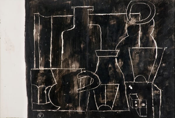 LE CORBUSIER Nature morte, 1962 Grattage on black grounded white glossy paper 35 x 50.2 cm 13 3/4 x 19 3/4 in