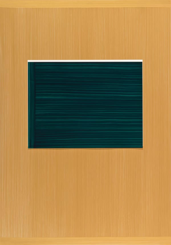 IMI KNOEBEL Drunter und Drüber Z34, 2007 Acrylic on Alu-Dibond with collaged plastic foil 106,6 x 76 cm 41 3/4 x 29 7/8 in