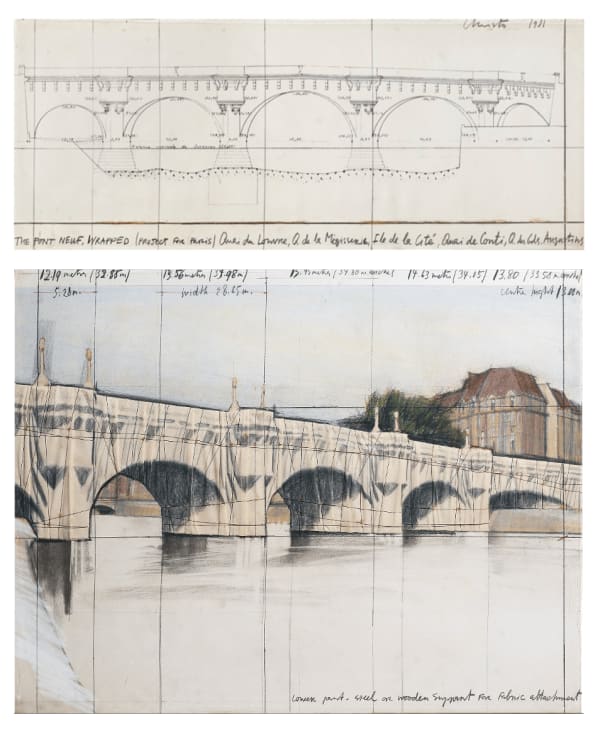 Christo & Jeanne-Claude, The Pont Neuf, Wrapped (Project for Paris), 1981