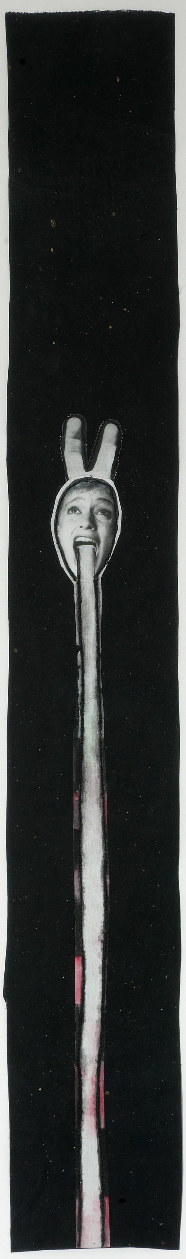 Annette Messager, Gesicht auf Stange, 1987