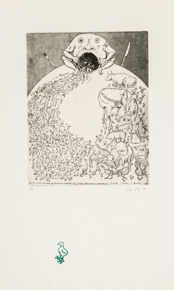 The Ark, 1990 Etching and aquatint on white heavyweight Rives paper 10 x 8 in (25.4 x 20.3 cm) Edition of 102 plus 12 artist's proofs Series: Porkopolis