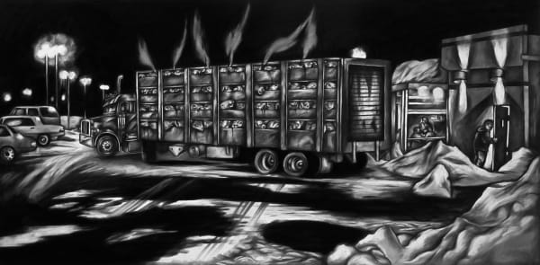 Breath – Wind Chill 40 Below, 2005 Graphite on white Strathmore Bristol board 23 x 29 in (58.4 x 73.6 cm) Series: Sheep of Fools & Cruel