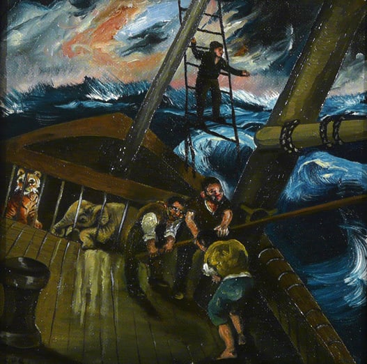 Baby Elephant at Sea