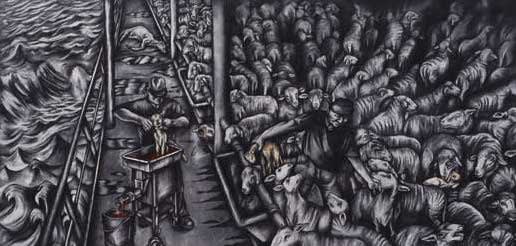 Newborn Lambs are Put in the Mincer on Board Ship