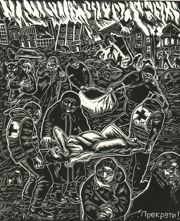 Sue Coe, Stop it!, 2022