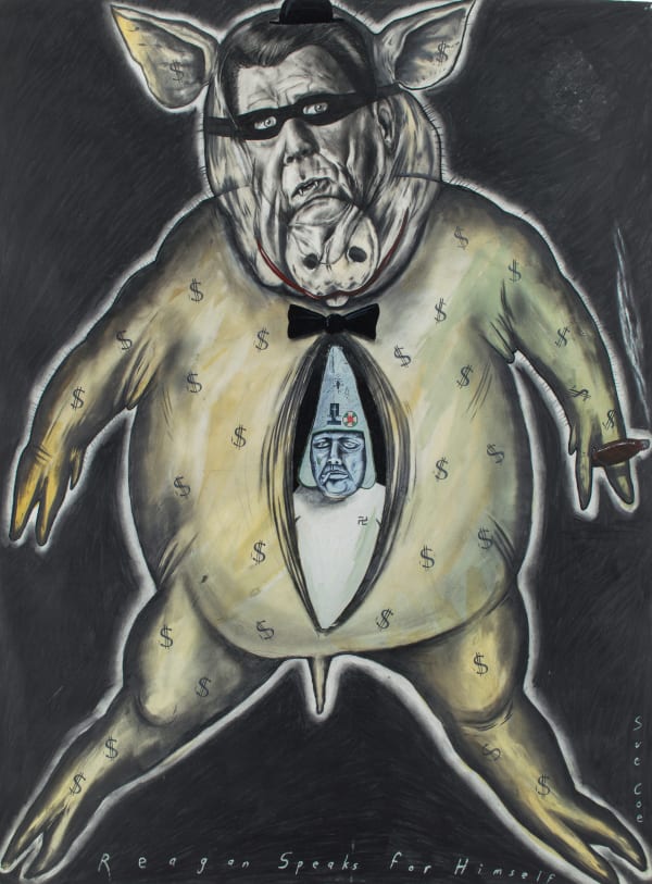 Reagan Speaks for Himself, 1982 Mixed media and collage on white etching paper 30 3/4 x 23 in (78.1 x 58.4 cm) Series: Malcolm X