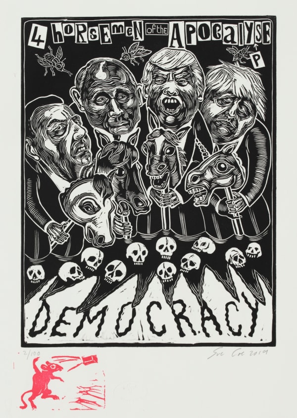 Sue Coe, Four Horsemen of the Apocalypse, 2019