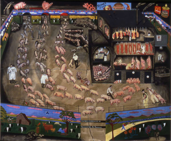 The End of the Empire, 1990 Gouache, watercolor and graphite on white strathmore Bristol board 58" x 72 3/4" (147.3 x 184.8 cm)