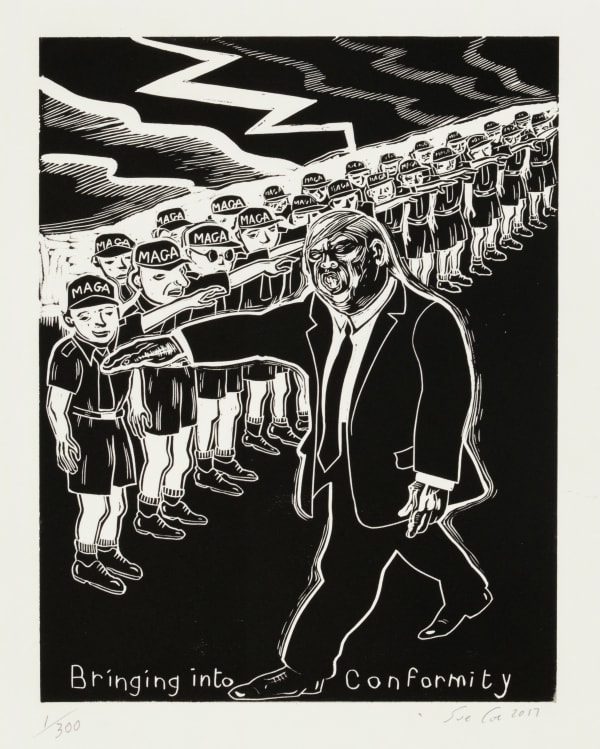 Sue Coe, Bringing into Conformity, 2017