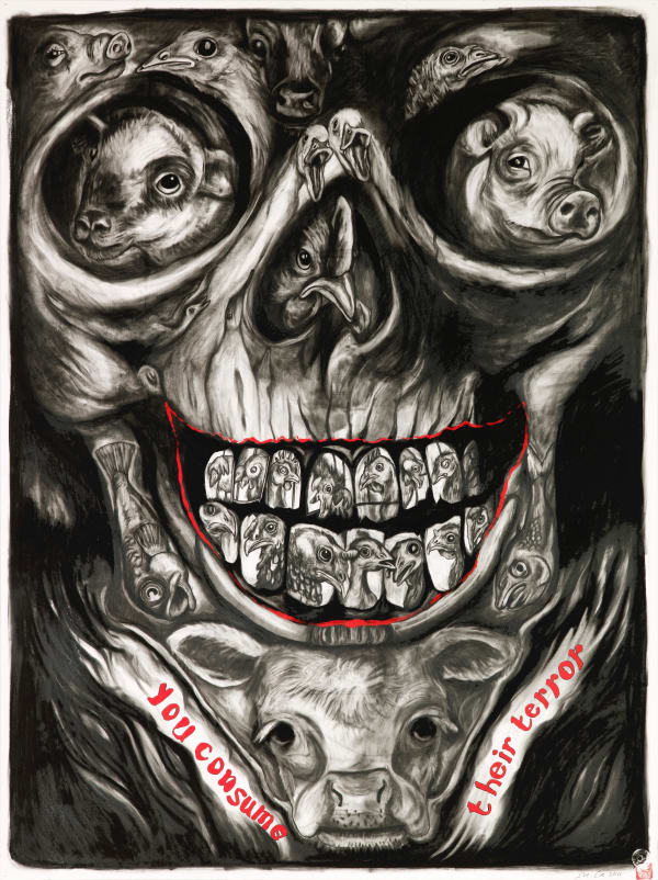 You Consume Their Terror, 2011 Graphite, gouache, and watercolor on heavy Strathmore Bristol board 40 x 30 in (101.6 x 76.2 cm) Series: Cruel