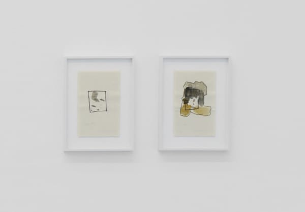 Franka Hörnschemeyer NY388321 / NY388322, 1988 Ink, felt-tip pen, pastel on paper 2 works: Paper size: each 21.3 x 13.4 cm | 8 3/8 x 5 1/4 in Framed size: each 30.6 x 22.6 x 2.8 cm | 12 x 8 7/8 x 1 1/8 in
