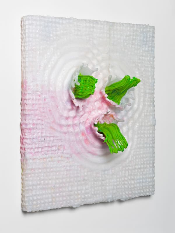 Fabian Marcaccio SUSPENDED TITLE, 2016 3D printed plastic, alkyd paint, silicone 45.72 x 40.64 x 10.16 cm 18 x 16 x 4 ins