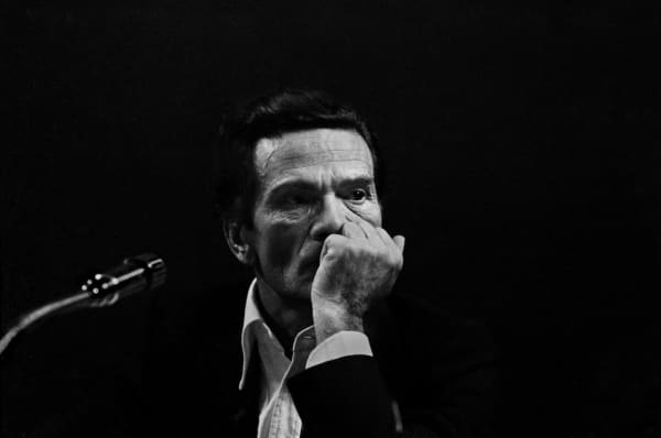 Letizia Battaglia, Pier Paolo Pasolini at the Circulo Turatti, Milan, Italy, 1972, 2022