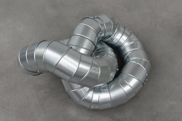 Fields Harrington Surreptitious Spread (Ventilation Series) , 2023 Aluminum Round Air Duct and hardware 52.2 x 80 x 60 cm 20 1/2 x 31 1/2 x 23 5/8 in