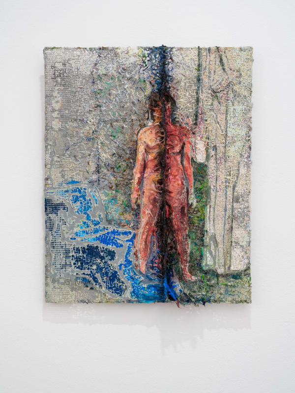 Fabian Marcaccio Ground Divided Identity, 2021/2022 silicone and oil on 3D printed polyurethane, metal wire reinforcements 76.2 x 63.5 x 10.1 cm 30 x 25 x 4 in