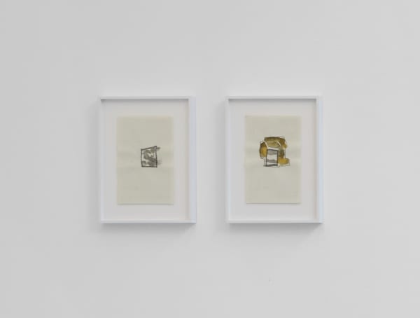 Franka Hörnschemeyer NY388291 / NY388292, 1988 Ink, felt-tip pen, pastel on paper 2 works: Paper size: each 21.3 x 13.4 cm | 8 3/8 x 5 1/4 in Framed size: each 30.6 x 22.6 x 2.8 cm | 12 x 8 7/8 x 1 1/8 in