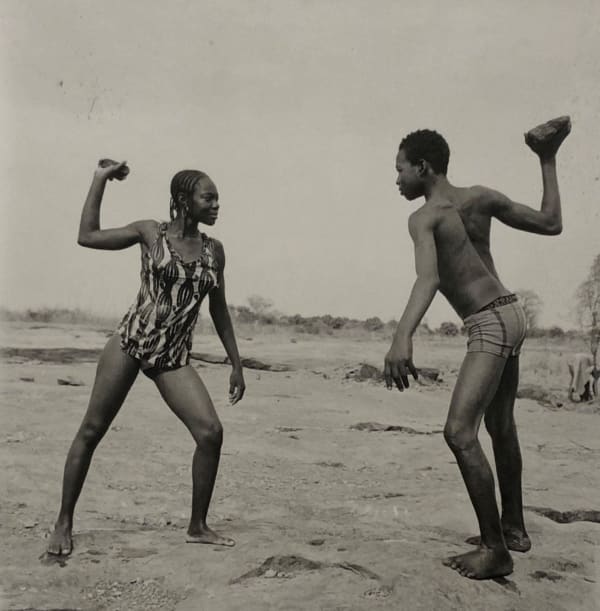 Malick Sidibé, Friends Fighting with Stones, ca. 1965