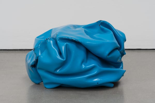 Angela de la Cruz Cracked Nothing (Turquoise/Navy), 1999 - 2018 oil and acrylic on canvas 19 x 30 x 28 cm 7 1/2 x 11 3/4 x 11 in