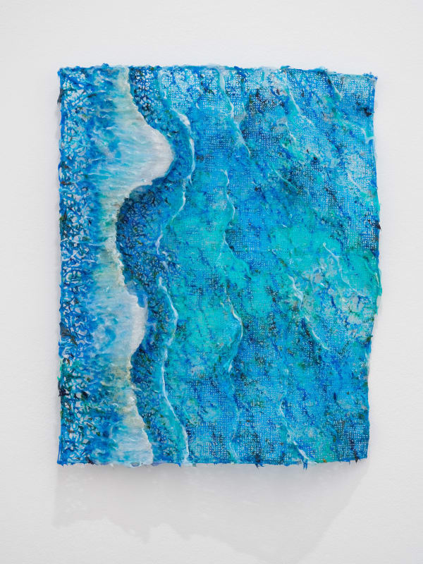 Fabian Marcaccio Seascape, 2021/2022 silicone and oil on 3D printed polyurethane, metal wire reinforcements 76.2 x 63.5 x 10.1 cm