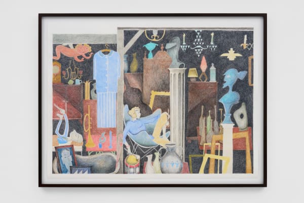 Julian Irlinger Untitled, 2025 Colour pencil on paper Paper size: 82 x 109cm | 32 1/4 x 42 7/8 in Framed dimensions: 85 x 111.9 x 2.8 cm | 33 1/2 x 44 x 1 1/8 in