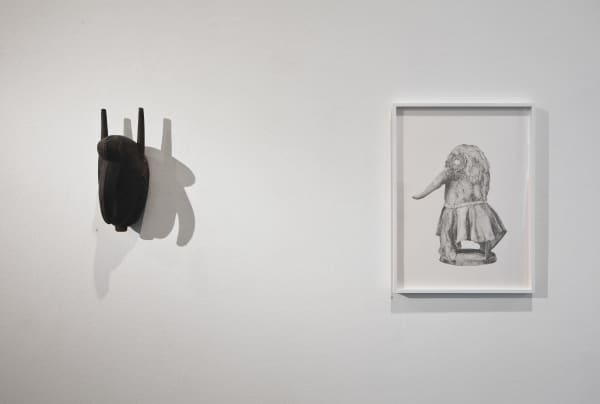 Michael Müller Pestmaske und Jose Com # 04, Senugwe Masic. Ivory Coast, 2013 pencil on paper