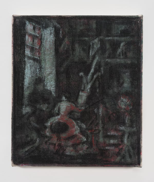 Cosima zu Knyphausen Studio Visit, 2018 Pastel, ink and glitter on canvas 30 x 26 cm