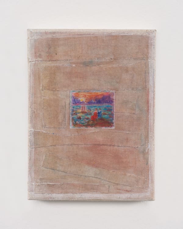 Cosima zu Knyphausen his and hers, 2024 Linen scraps, modeling paste, gouache and vinyl paint on linen 23 x 17.5 cm 9 x 6 7/8 in