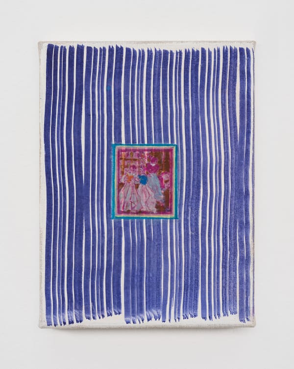 Cosima zu Knyphausen La Source , 2024 Ink, modeling paste, gouache and vinyl paint on linen 24 x 18 cm 9 1/2 x 7 1/8 in