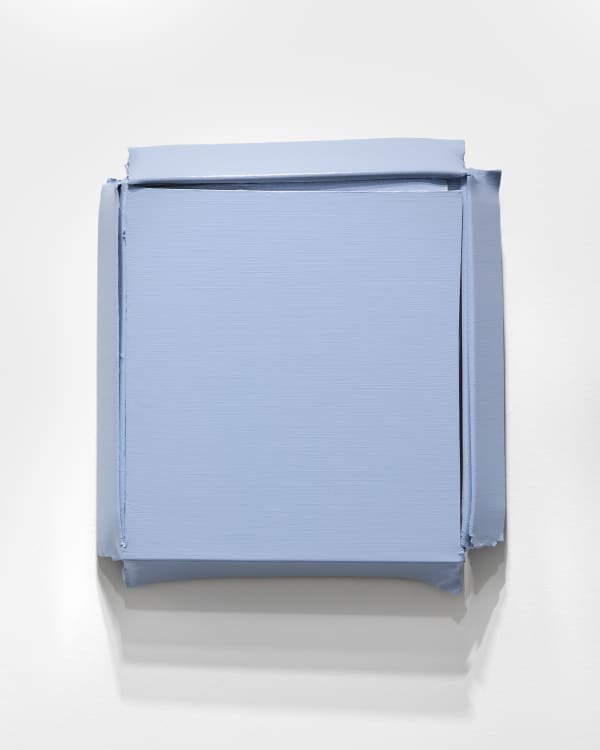 Angela de la Cruz Cut Frame S (Blue/Grey), 2022 oil on aluminium 36 x 33 x 7 cm 14 1/8 x 13 x 2 3/4 in