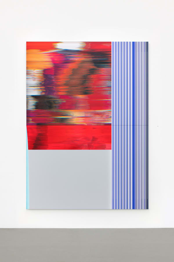 Jonas Weichsel Tc Echo (Alizarin Crimson), 2025 Pigment print and acrylic on canvas 260 x 190 cm 102 3/8 x 74 3/4 in