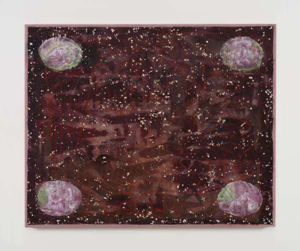 Cosima zu Knyphausen Elements of Art, 2021-2024 Vinyl paint, pastel, egg shells, glitter and modeling paste on linen 85 x 105 cm 33 1/2 x 41 3/8 in