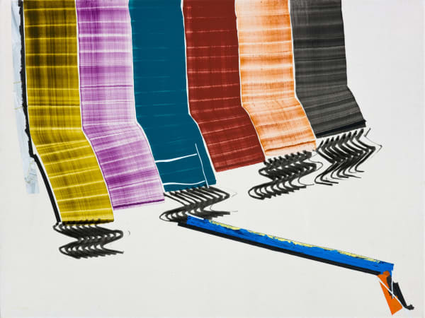 Juan Uslé Fugitivo, 2010 Vinyl , dispersion and dry pigment pigment on canvas mounted on wood 46 x 61 cm 18 1/16 x 24 1/16 ins