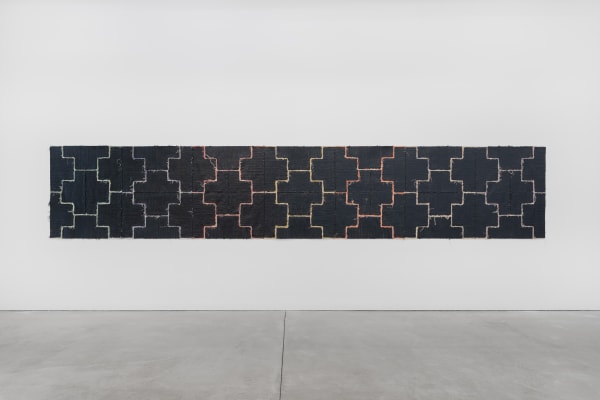 Allan McCollum Deep Connections, 1973 canvas, silicone adhesive, acrylic 115.6 x 617.19 cm 45 1/2 x 243 in